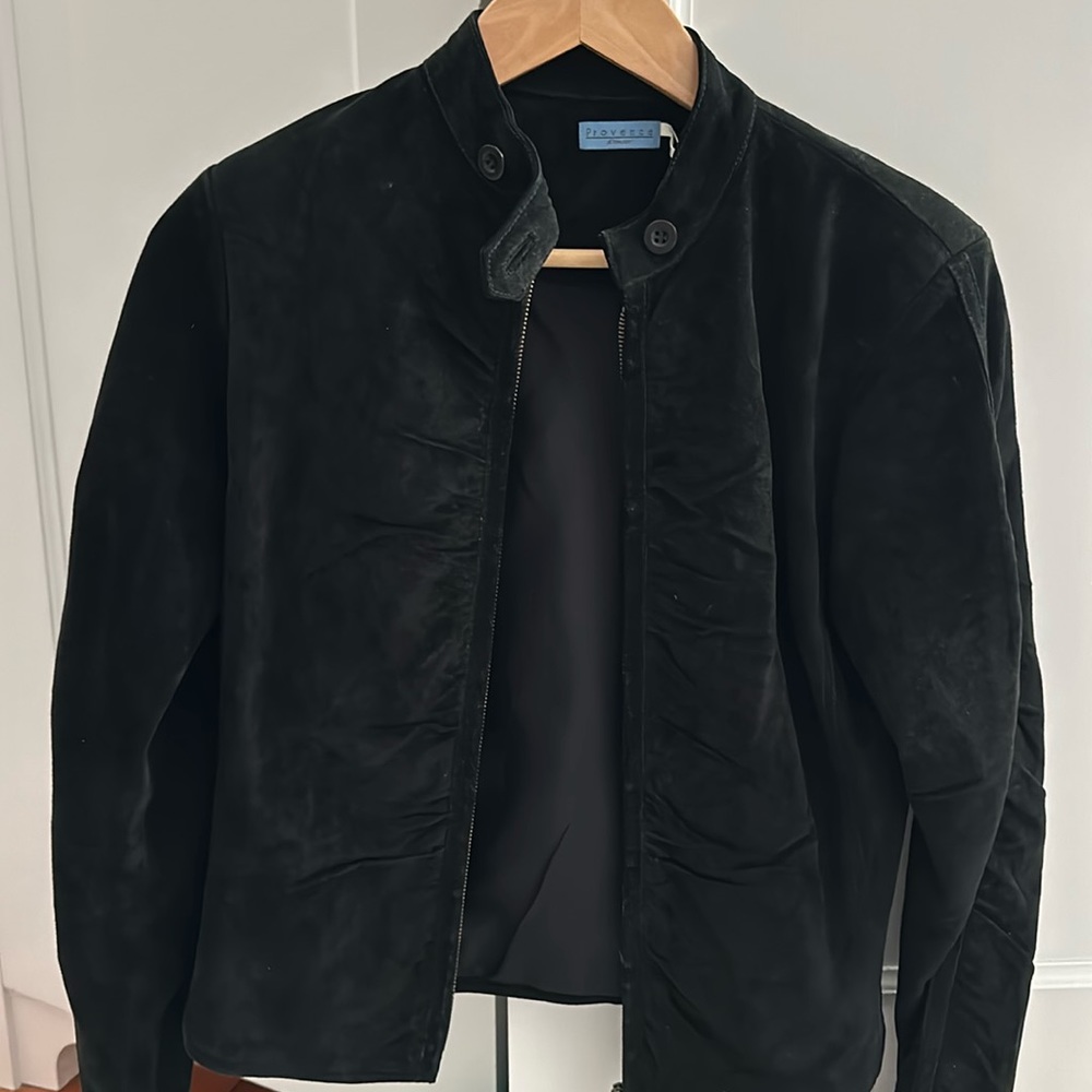 Small Black Provence d'amour real leather jacket